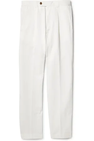 Paul Smith Tapered Pleated Cotton and Ramie-Blend Trousers - Men - - UK/US 32