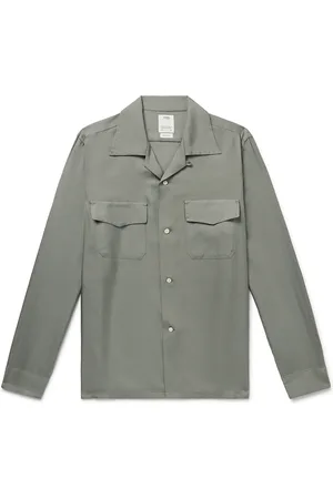 VISVIM Keesey Convertible-Collar Embroidered Silk-Twill Shirt - Men - - 5