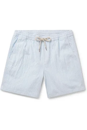 NN.07 Gregor Straight-Leg Striped Cotton-Blend Seersucker Drawstring Shorts - Men - - XXL