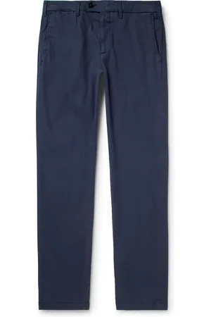 CANALI Slim-Fit Garment-Dyed Stretch Lyocell and Cotton-Blend Twill Trousers - Men - - IT 46