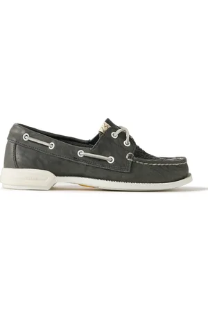 VISVIM Americana II Eye-Folk Textured-Leather Boat Shoes - Men - - US 9