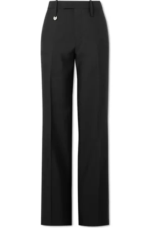 Burberry Straight-Leg Logo-Embellished Wool Trousers - Men - - IT 46