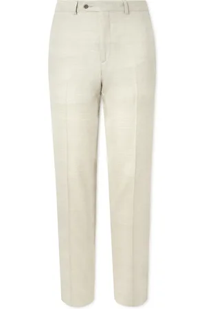 Rubinacci Luca Tapered Herringbone Linen Suit Trousers - Men - - IT 52