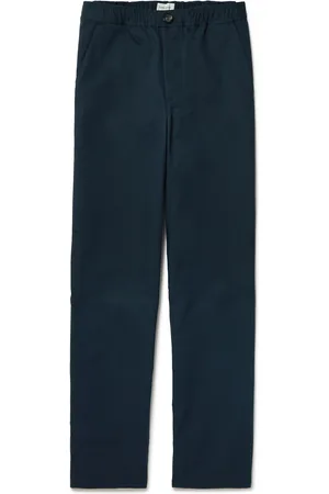 OLIVER SPENCER Straight-Leg Cotton-Drill Drawstring Trousers - Men - - M