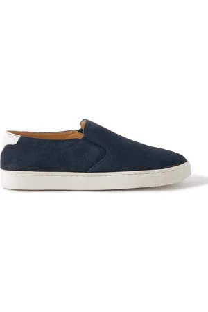 Brunello Cucinelli Leather-Trimmed Suede Slip-On Sneakers - Men - - EU 41
