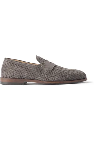 Brunello Cucinelli Woven Suede Penny Loafers - Men - - EU 43.5