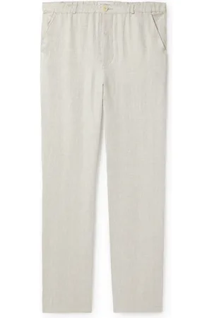 OLIVER SPENCER Straight-Leg Herringbone Linen Trousers - Men - - L