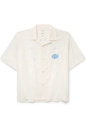 VISVIM Crosby Convertible-Collar Logo-Print Silk Shirt - Men - - 2