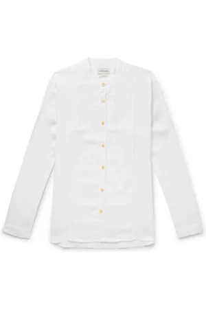 OLIVER SPENCER Ashcroft Grandad-Collar Linen Shirt - Men - - UK/US 16