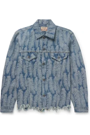 KAPITAL Magpie Distressed Denim-Jacquard Jacket - Men - - 4