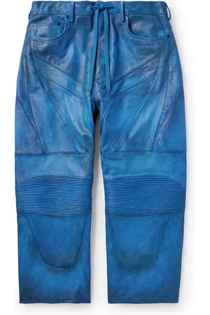 Balenciaga Biker Wide-Leg Panelled Leather Drawstring Trousers - Men - - M