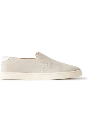 Brunello Cucinelli Leather-Trimmed Suede Slip-On Sneakers - Men - - EU 41.5