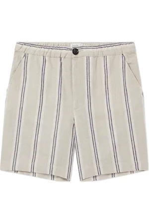 OLIVER SPENCER Osborne Straight-Leg Striped Linen Shorts - Men - - XL