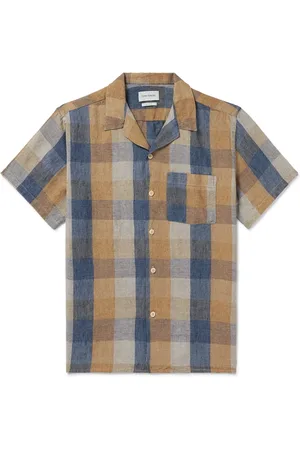 OLIVER SPENCER Havana Camp-Collar Checked Linen Shirt - Men - - S