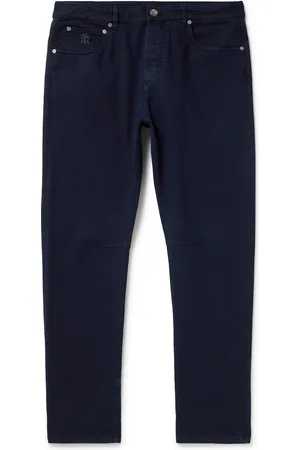 Brunello Cucinelli Tapered Garment-Dyed Stretch-Cotton Trousers - Men - - IT 44
