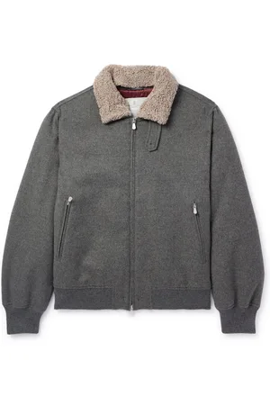 Brunello Cucinelli Shearling-Trimmed Padded Cashmere Bomber Jacket - Men - - IT 48