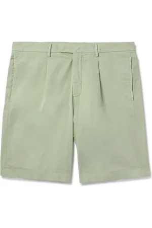 Boglioli Straight-Leg Pleated Cotton-Blend Shorts - Men - - IT 50