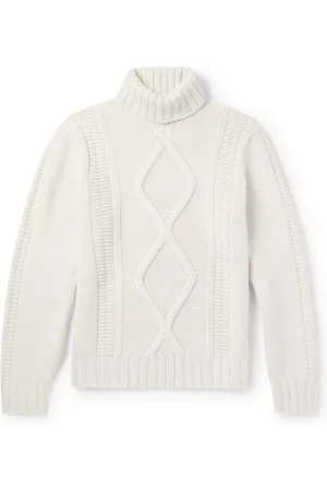 Brunello Cucinelli Cable-Knit Cashmere Rollneck Sweater - Men - - IT 56