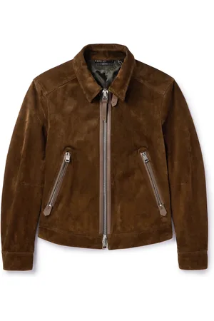 Tom Ford Leather-Trimmed Suede Bomber Jacket - Men - - IT 50