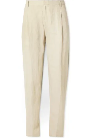 Sunspel Straight-Leg Pleated Linen Suit Trousers - Men - - UK/US 32
