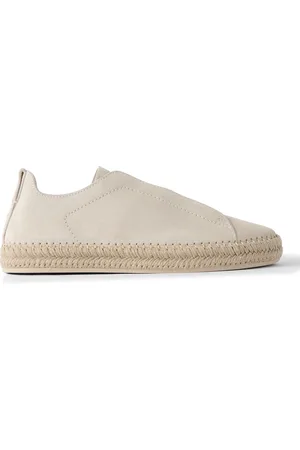 Ermenegildo Zegna Triple Stitch™ Leather-Trimmed Suede Slip-On Sneakers - Men - - UK 12