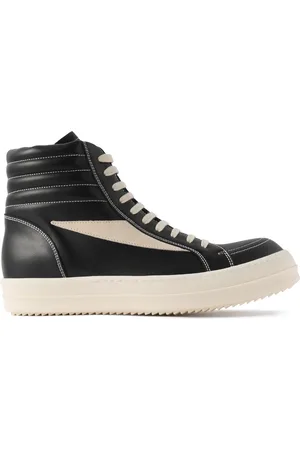 Rick Owens Vintage Suede-Trimmed Leather High-Top Sneakers - Men - - EU 44
