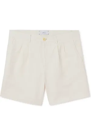 Mr P. Straight-Leg Pleated Cotton and Linen-Blend Twill Shorts - Men - - 32