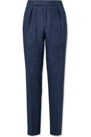 Ralph Lauren Brad Straight-Leg Pleated Linen-Drill Suit Trousers - Men - - UK/US 30