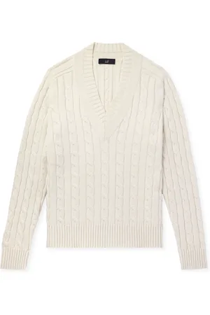 Dunhill Cable-Knit Cotton and Cashmere-Blend Sweater - Men - - M
