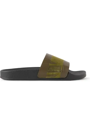 Frescobol Carioca Humberto Striped Debossed Leather and Suede Slides - Men - - EU 42