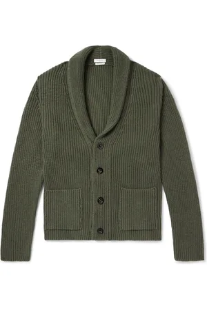 Boglioli Shawl-Collar Ribbed Wool and Cashmere-Blend Cardigan - Men - - S