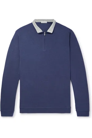 Peter Millar Crown Cotton-Blend Jersey Half-Zip Sweatshirt - Men - - XXL