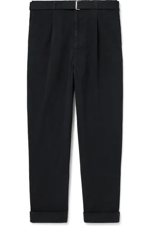 OFFICINE GENERALE Hugo Straight-Leg Belted Stretch-Cotton Twill Trousers - Men - - IT 56