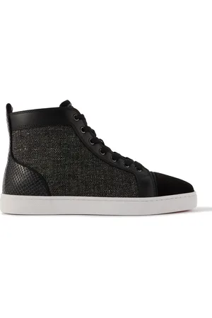 Christian Louboutin Louis Orlato Suede and Croc-Effect Leather-Trimmed Twill Sneakers - Men - - EU 42