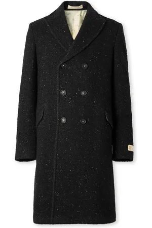 MASSIMO ALBA Double-Breasted Herringbone Bouclé Coat - Men - - IT 50