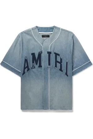 AMIRI Logo-Appliquéd Distressed Denim Shirt - Men - - M
