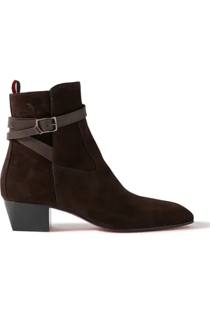 Christian Louboutin Rosalio Jodhpur Buckled Leather-Trimmed Suede Chelsea Boots - Men - - EU 41