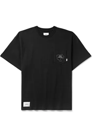 Wtaps Logo-Print Appliquéd Cotton-Jersey T-Shirt - Men - - S