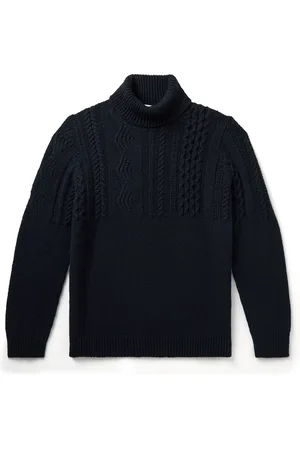 Inis Me in Aran Ribbed Cable-Knit Merino Wool and Cashmere-Blend Rollneck Sweater - Men - - M