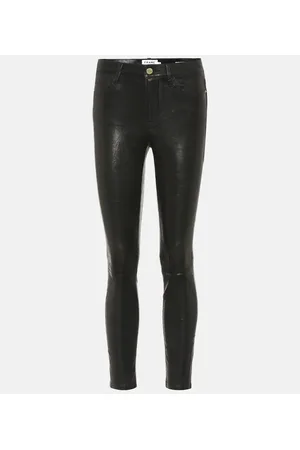 FRAME Le High 'N' Tight recycled leather-blend straight leg pants