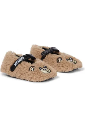 Baby Faux Fur Flats in Pink - Moschino Kids