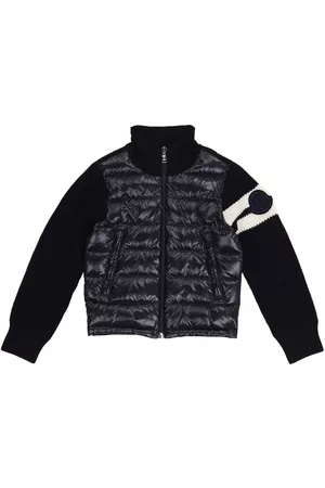 Moncler Quilted down and wool-blend cardigan