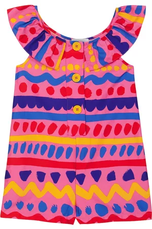 Stella McCartney Girls Playsuits & Rompers - Printed ruffled cotton playsuit