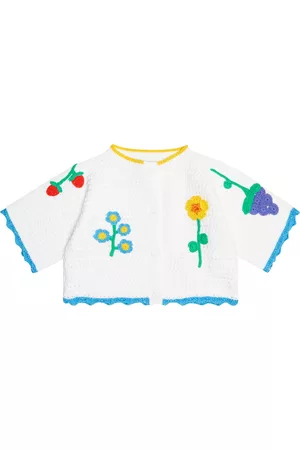 Stella McCartney Floral-embroidered crochet cardigan