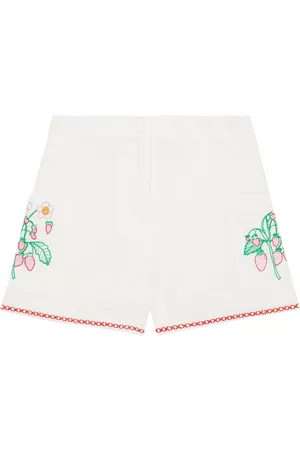 Stella McCartney Embroidered linen and cotton shorts