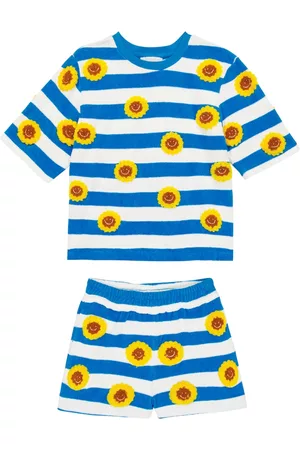 Stella McCartney Kids Shorts - Striped terry T-shirt and shorts set