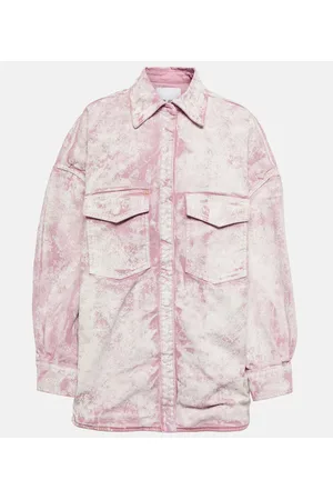 Monki tie dye denim jacket in pink