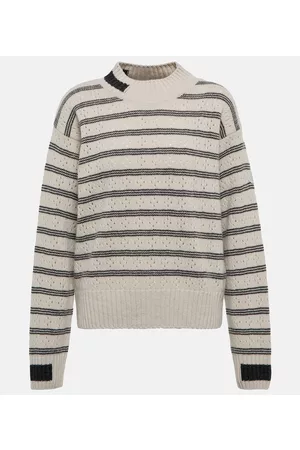 Moncler Striped pointelle-knit wool sweater