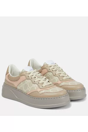 Gucci GG leather-trimmed sneakers