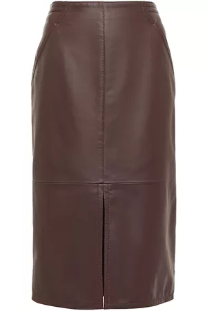 Max Mara Corsica leather midi skirt